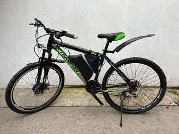 Електровелосипед CrossBike Champion Spark (black-green) HY_90111977 фото