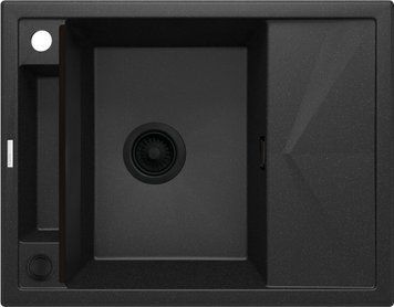 Мойка кухонная Deante Magnetic, гранит, прямоуголь., с крылом, 640х500х219мм, чаша - 1, врезная, металлический RC_ZRM_G11A фото