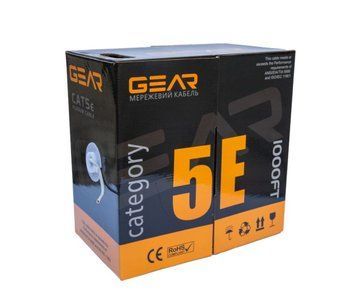 Кабель витая пара GEAR UTP 4x2x0,51 Cat5E, CU, для внутренних работ, 305m U_32657 фото