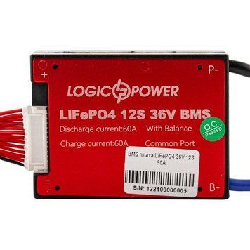 BMS плата LiFePO4 36V 12S Dis 60A Ch 30A LP_12240 фото