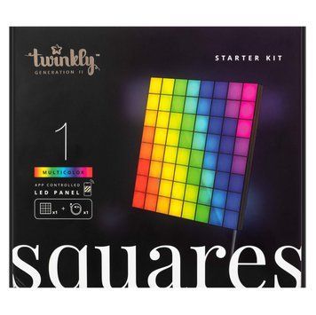 Панель Smart LED Twinkly Squares 1 Starter RGB IP20 16х16см USB-C чорний Twinkly RC_TWQ064STW-01-BUSB фото