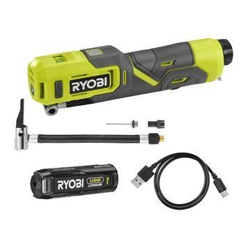 Компрессор аккумуляторный Ryobi RI4-120G для накачивания велосипедных шин и спортивных мячей HY_099113297 фото