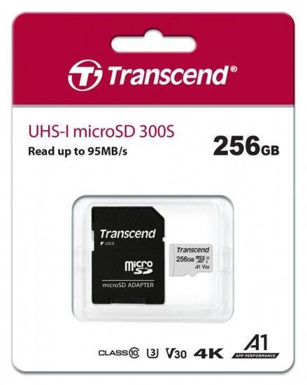 Карта памяти Transcend microSD 256GB C10 UHS-I R100/W40MB/s + SD RC_TS256GUSD300S-A фото