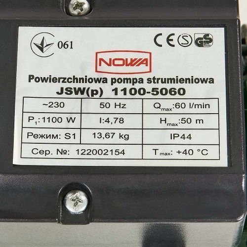 Насос поверхностный струйный NOWA JSW(p) 1100-5060 IN_148875 фото