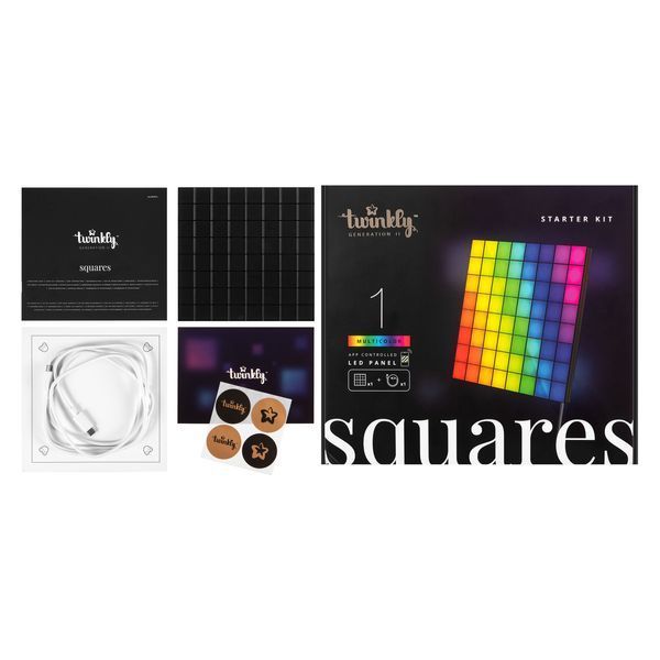 Панель Smart LED Twinkly Squares 1 Starter RGB IP20 16х16см USB-C чорний Twinkly RC_TWQ064STW-01-BUSB фото
