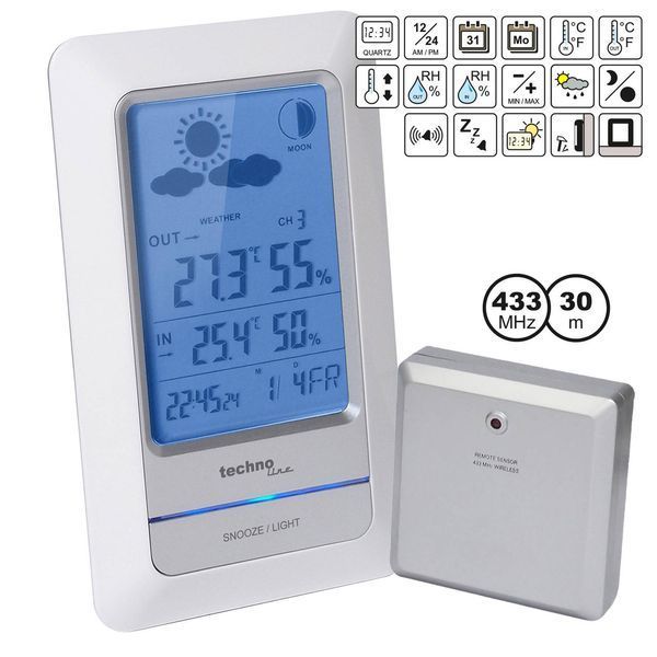 Метеостанція Technoline WS6740 White/Silver (WS6740) (без акумулятора та зарядного пристрою) DS_DAS301291 фото