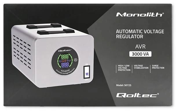 Стабілізатор Qoltec AVR-3000VA, аналогова індикація, Q2 U_29610 фото