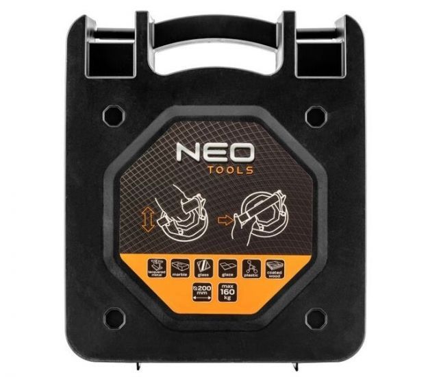 Присоска вакуумна Neo Tools, одинарна, пластиковий корпус, D200мм, кейс, 160кг RC_56-800 фото