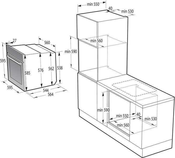 Духова шафа Gorenje електрична, 77л, A+, дисплей, нерж. RC_BO6735E02X фото