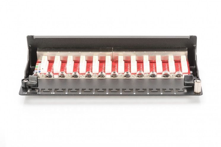 Патч-панель DIGITUS САТ 6A STP, настольная, 12 портов, собранная, черная RC_DN-91612SD-EA фото