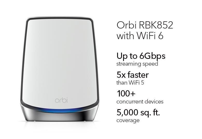 Система WiFi-Mesh Orbi RBK852 AX6000, 2мод, білий NETGEAR RC_RBK852-100EUS фото