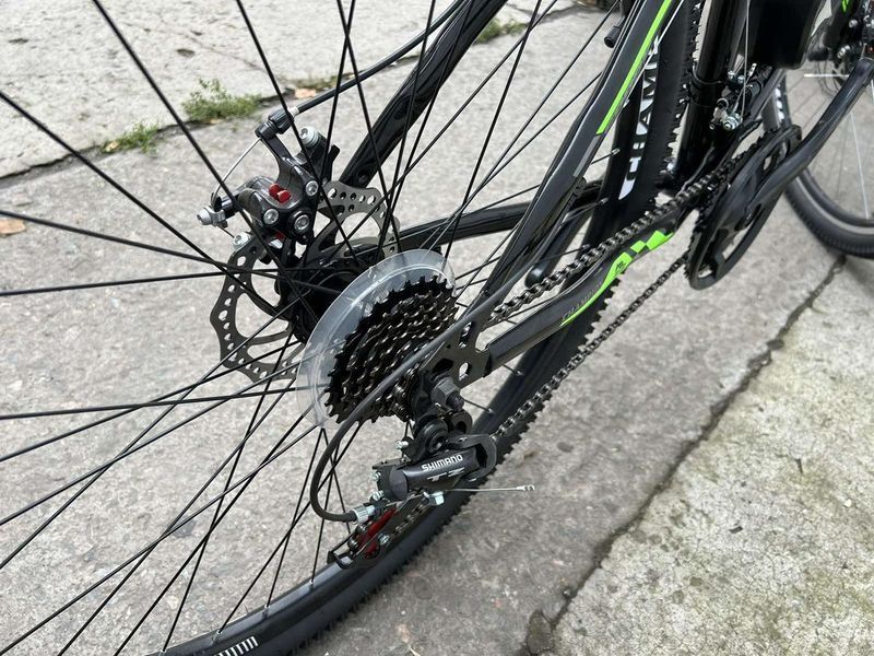 Електровелосипед CrossBike Champion Spark (black-green) HY_90111977 фото