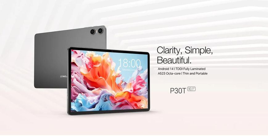 Планшет Teclast P30T 10.1" 4ГБ, 128ГБ, 6000мА&bull;год, Android, сірий RC_6940709685907 фото