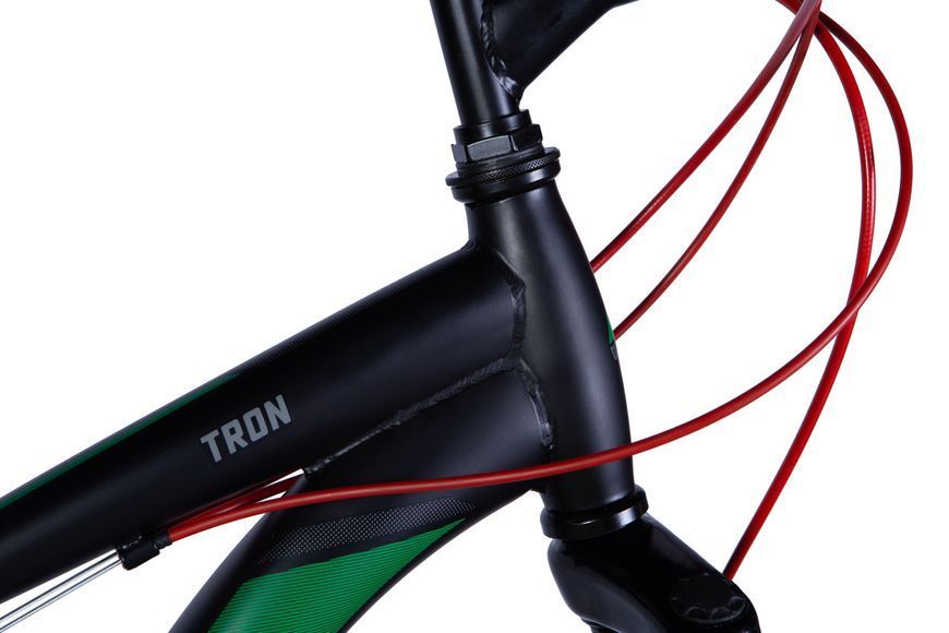 Велосипед ST 26" Discovery TRON двуподвес DD рама-15" черно-зеленый (м) с крылом Pl 2024 VT_OPS-DIS-26-614 фото