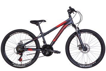 Велосипед ST 24" Discovery RIDER AM DD рама-11,5" темно-сріблястий з червоним (м) 2022 VT_OPS-DIS-24-310 фото