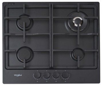Варильна поверхня Whirlpool газова, 60см, чавун, конфорка з подвійним рядом полум'я, чорний RC_TGML661NB фото