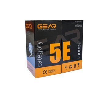 Кабель витая пара GEAR UTP 4x2x0,51 Cat5E, CU Premium, для внутренних работ, 305m U_32658 фото