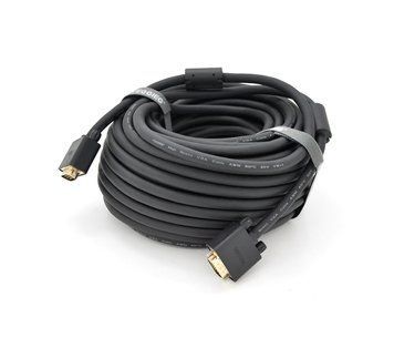 Кабель VEGGIEG VG-30 VGA 3+6, 30m, male to male (папа-папа), OD-8.0mm, 2 феррита, круглый Black, коннектор U_19699 фото
