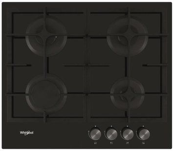Варильна поверхня Whirlpool газова на склі, 60см, чавун, турбо-конфорка, чорний RC_GOS6415/NB1 фото
