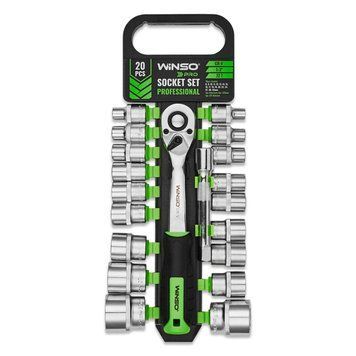 Профессиональный набор торцевых головок с трещоточкой и удлинителем Winso Pro 1/2" 72Т CR-V 8-32мм 20шт LI_902020 фото
