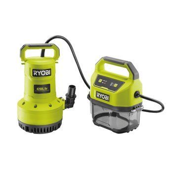 Насос для грязной и чистой воды Ryobi RY18SPA-0, 18В ONE+, 4200л/г, выс. 8 м, глубь 5 м, штуцер (без RC_5133005778 фото