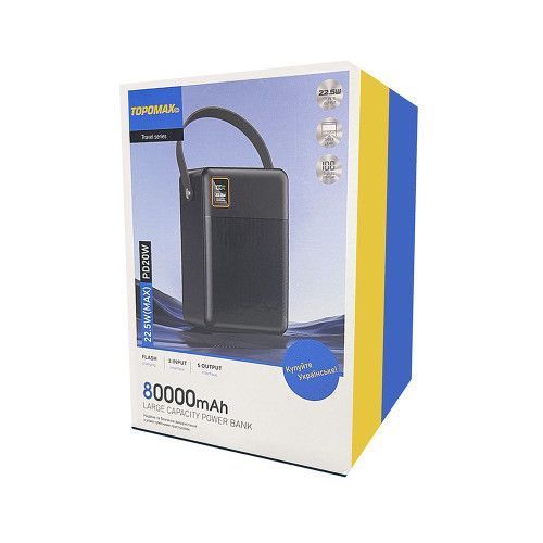 Повербанк Topomax Travel Series 80000mAh (4USB/Type-C/Micro/Lightning/22.5W)- черный (900164) PR_900164 фото