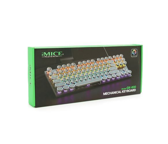 Клавіатура iMICE GK800 USB Wired (TYPE-C), довжина кабелю 100см, (Eng), White/Black, 87к U_34667 фото
