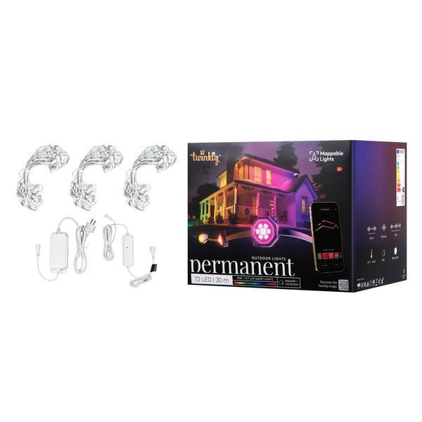 Гірлянда Smart LED Twinkly Permanent Light RGB72 IP65 білий кабель Twinkly RC_TWPL072STP-TEU фото