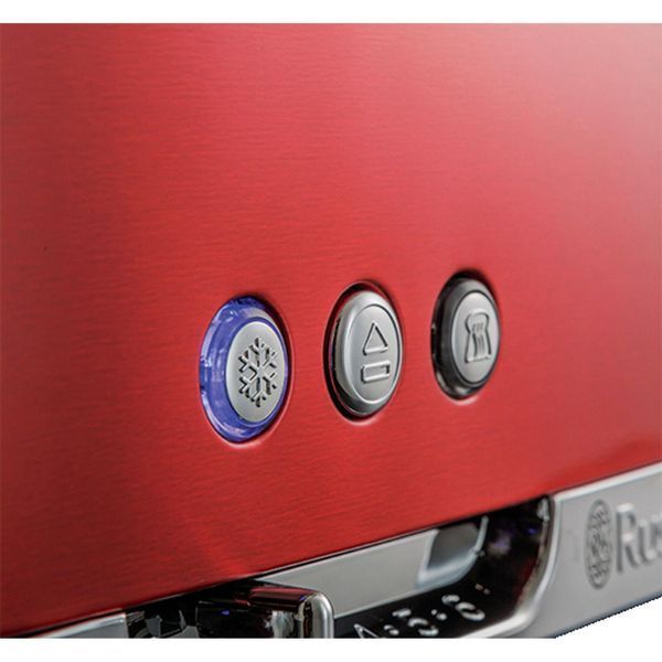 Тостер Russell Hobbs Luna Solar 1420Вт, довгі слоти, підігрів, розморожування, метал, червоний RC_23250-56 фото