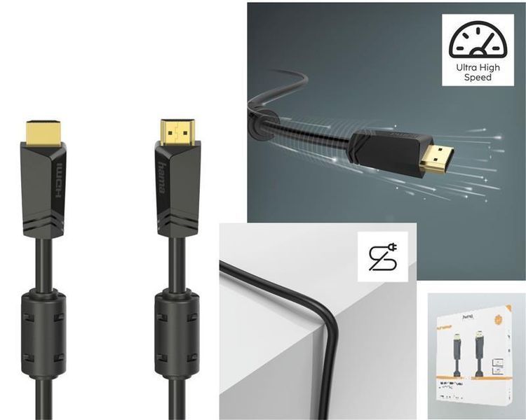 Кабель HDMI - HDMI 4K Ethernet Gold 10 m Black HAMA RC_00205009 фото