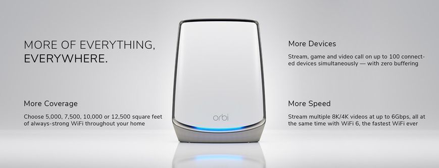 Система WiFi-Mesh Orbi RBK853 AX6000, 3мод, білий NETGEAR RC_RBK853-100EUS фото