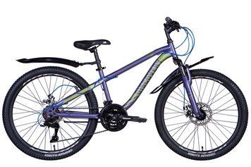 Велосипед сталь 24" Discovery FLINT AM DD рама-13" фіолетово-сріблястий з крилом Pl 2024 VT_OPS-DIS-24-323 фото