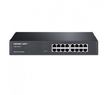 Комутатор POE Mercury S116PS 15 портів POE 100Мбіт + 1 порт Ethernet (UP-Link) 100 Мбіт, БП вбудований, кріплення у стійку U_03915 фото