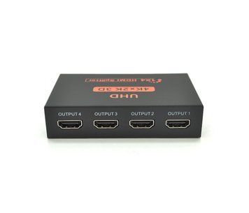 Активный HDMI сплитер 1=>4 порта, 4K, 2K, 3D, 1080Р, 1,4 версия, DC5V/2A Q50, Box U_16115 фото