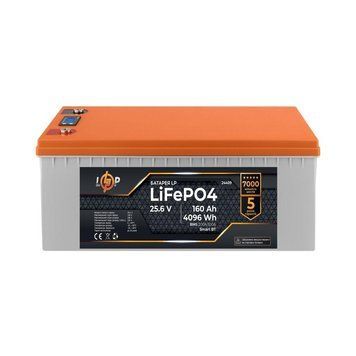 Акумулятор LogicPower LiFePO4 25,6V - 160 Ah (4096Wh) (BMS 200A/100А) пластик LCD Smart BT LP_24409 фото