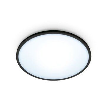 Потолочный светильник умный WiZ SuperSlim Ceiling, 16W, 1500lm, 29,2см, 2700-6500K, Wi-Fi, черный RC_929002685201 фото