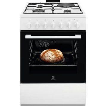 Electrolux Плита комбінована 3 газ + 1 електро, 57л, 60x60см, конвекція, білий RC_LKM624022W фото