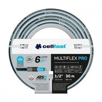 Шланг садовый Cellfast MULTIFLEX PRO 1/2" 30м, 6 слоев, до 35 Бар, -20&hellip;+65&deg;C RC_13-801 фото