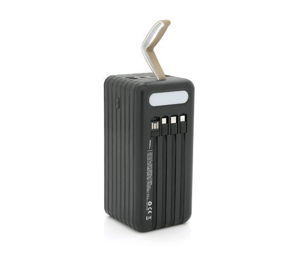 Повербанк ACL PW-94 80000mAh, 4xUSB, 4 кабелі (USB/Micro/Type-C/Lighting), 1,4 кг, Black, Box U_37680 фото