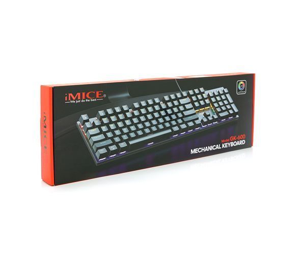 Клавіатура iMICE GK600 USB, довжина кабелю 100см, (Eng), Black, 104к U_34668 фото