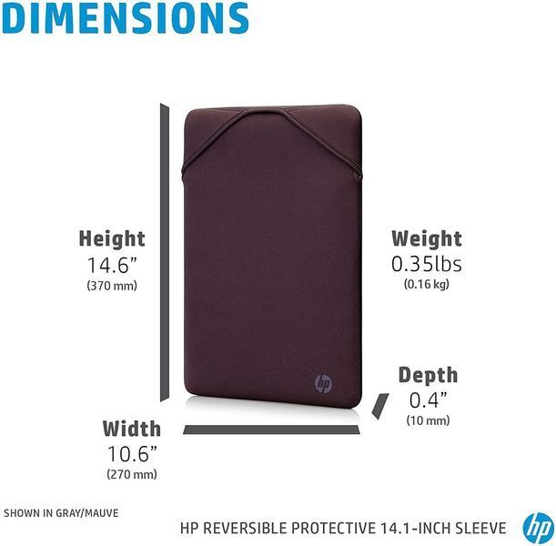 Чохол Protective Reversible 14 GRY/MVE Laptop Sleeve HP RC_2F2L6AA фото