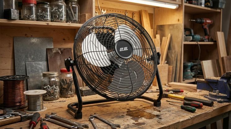 Вентилятор підлоговий 2E PowerWind 30A професійний, 30см, 60Вт, кнопки, двигун алюміній 100%, чорний RC_2E-IF30A фото