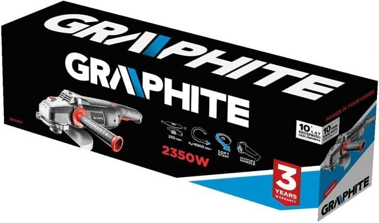Шліфмашина кутова GRAPHITE 230мм 2350Вт 6500об/хв 4.85кг RC_59G207 фото