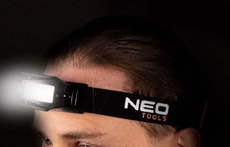 Фонарь налобный аккумуляторный Neo Tools, 500мАч, 180лм, 3Вт, датчик движения, подвижная конструкция на 360&deg;, RC_99-069 фото