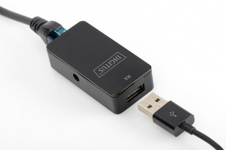 Кабель Digitus Подовжувач USB 2.0 - UTP Cat5, 50m RC_DA-70141 фото