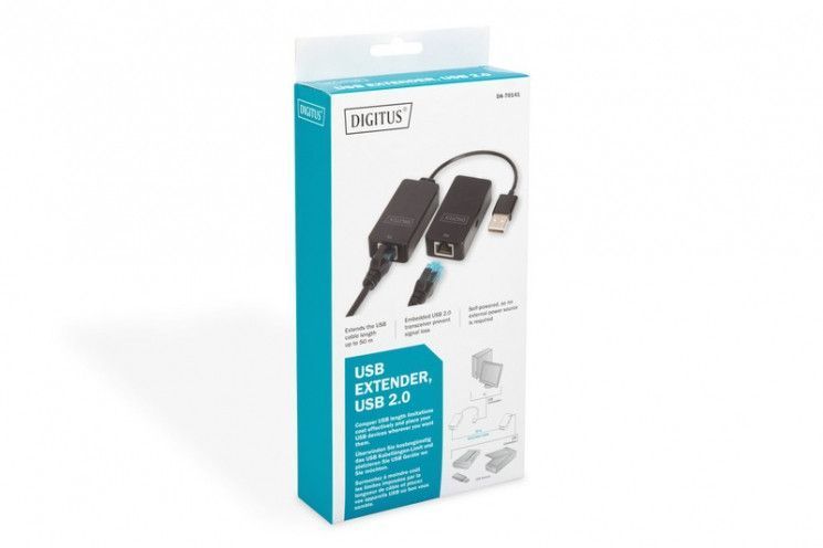 Кабель Digitus Подовжувач USB 2.0 - UTP Cat5, 50m RC_DA-70141 фото