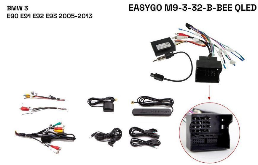 Штатная автомагнитола EasyGo M9-3-32-B-BEE QLED BMW 3 E90 E91 E92 E93 2005-2013 MA_M9-3-32-B-BEE QLED фото