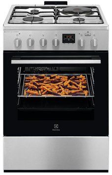 Electrolux Плита комбінована 3 газ + 1 електро, 58л, 60x60см, дисплей, конвекція, пара, нерж RC_LKM660222X фото