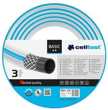 Шланг садовый Cellfast BASIC, 1/2', 50м, 3 слоя, до 25 Бар, -20&hellip;+60&deg;C RC_10-402 фото