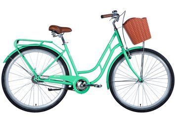 Велосипед сталь 28 Dorozhnik RETRO Velosteel рама-19" свiтло-зелений (матовий) з багажником задн St з корзиною Pl з крилом St 2024 VT_OPS-D-28-378 фото